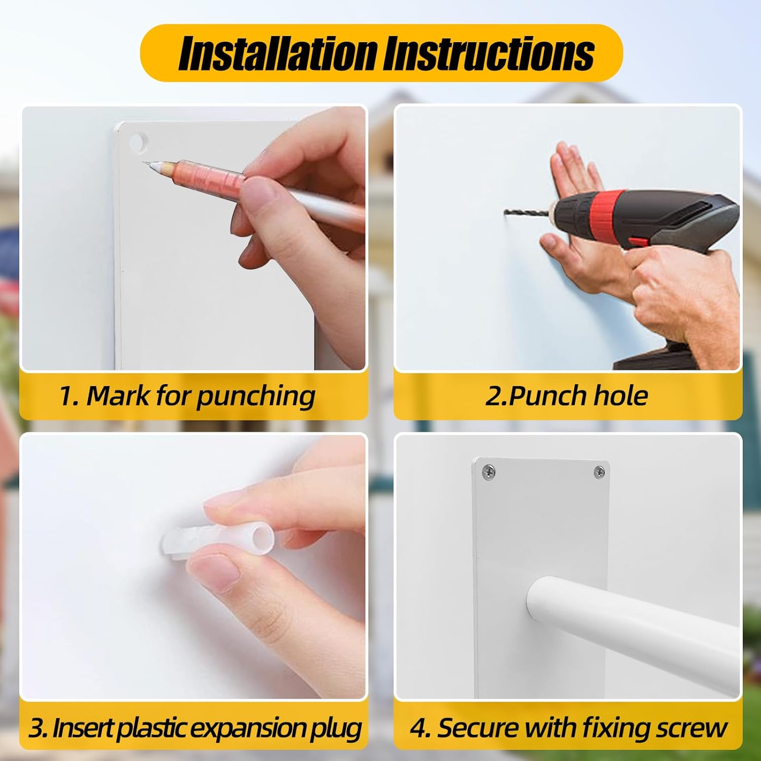 Outdoor Handrail for Steps - Safety Grab Bar for Home and Garage - Living Caring